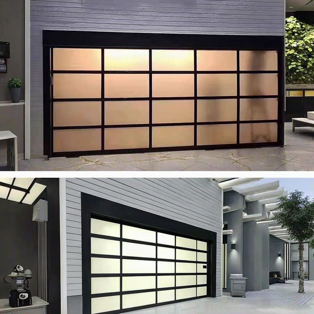 Moderna porta in vetro automatica per garage